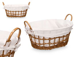 Kipit Cesto Ovalado Asas Natural Pequeño 52x26x35 cm (Set de 12)