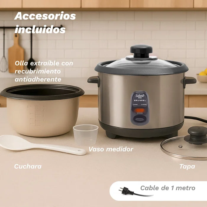 Grunkel Arrocera RC-28L de 2,8 L, 1000 W, Gris oscuro