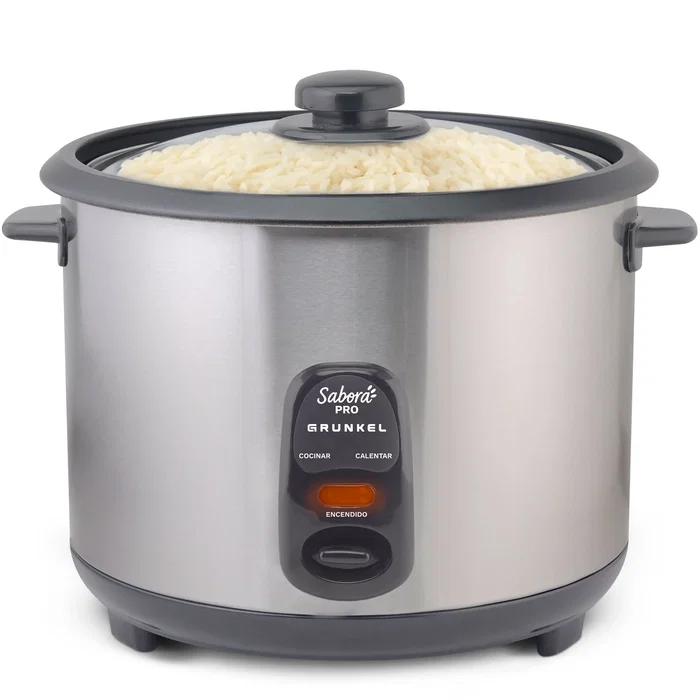 Grunkel RC-28L Arrocera 2.8 Litros 1000W Acero Inoxidable con Función Mantener Caliente y Cubeta Antiadherente Extraíble