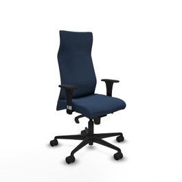 PIQUERAS Y CRESPO Sillón Albacete con Mecanismo Sincro y Similpiel Azul Marino