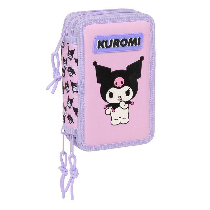 Safta Estuche Escolar Kuromi Triple Cremallera 37 Piezas