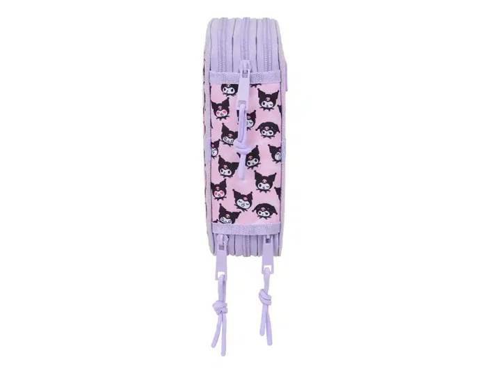 Safta Plumier Escolar Kuromi Triple Cremallera 37 Piezas, Dimensiones 195x125x55 mm