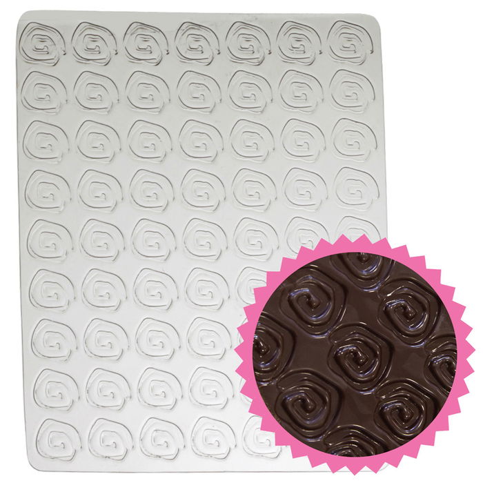 Lily Cook Juego de 3 Hojas Molde Chocolate Espiral Estrella Flor Plástico 22x14 cm