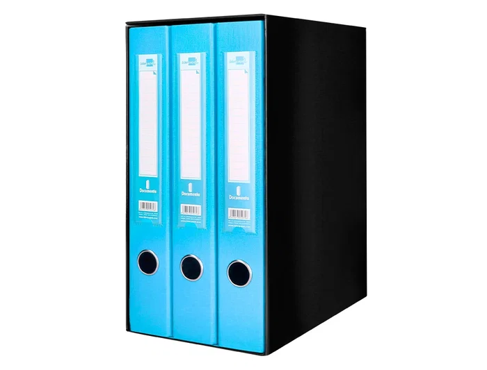 Liderpapel Archivador de Folio con 2 Anillas y Mecanismo de Palanca de 52mm, Celeste