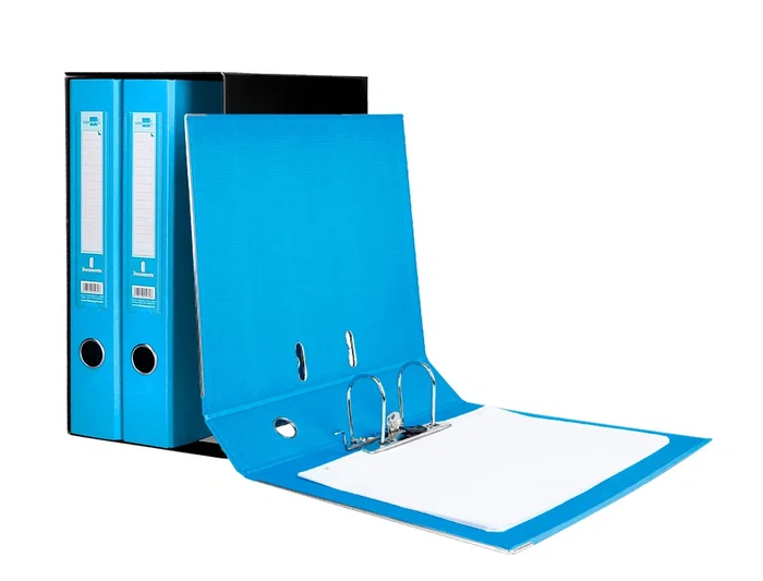 Liderpapel Archivador de Folio con 2 Anillas y Mecanismo de Palanca de 52mm, Celeste