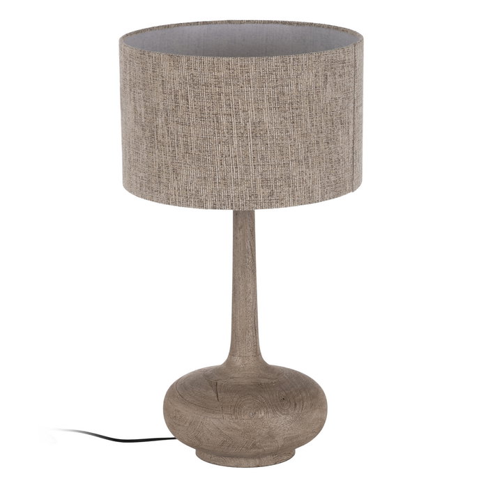 Base Lámpara Mesa Marrón Madera de Mango 30 X 30 X 47 cm