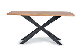 Giner y Colomer Mesa de Comedor Acacia Natural con Patas de Metal Negro 180 cm