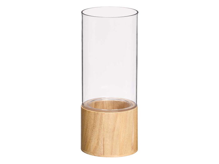 GIFTDECOR Jarrón Acrílico Cilíndrico con Base de Madera 10x10x25cm GIFTDECOR Jarrón Acrílico Cilíndrico con Base de Madera 10x10x25cm