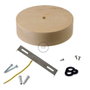 Creative Kit Florón Madera Ø120 x 32 mm, Agujero 10 mm, para Cable Textil con Tornillería Incluida