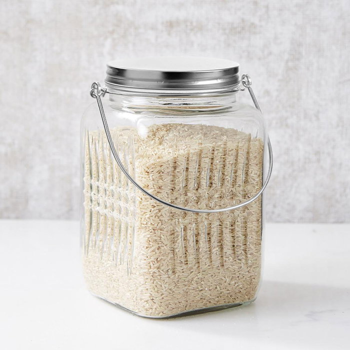 La Mediterranea Tarro de Vidrio con Tapa de Acero y Asa 1450ml