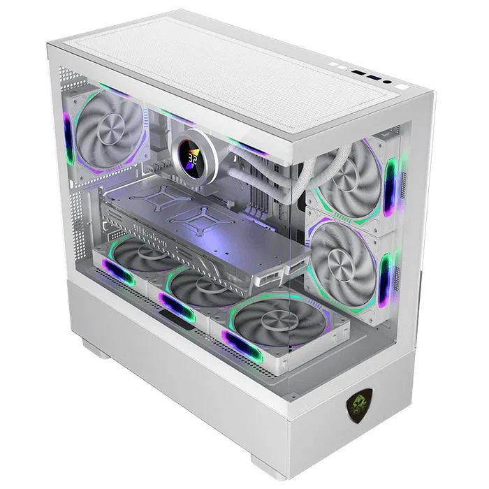 Keep Out Caja XC-301W Glass Blanco, Torre Micro-ATX/ITX con Cristal Templado ARGB y 3 Ventiladores 120mm ARGB para PC Gaming
