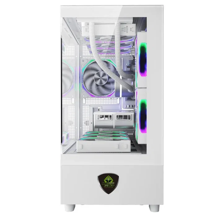 Keep Out Caja XC-301W Glass Blanco, Torre Micro-ATX/ITX con Cristal Templado ARGB y 3 Ventiladores 120mm ARGB para PC Gaming