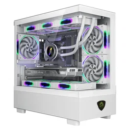 Keep Out Caja XC-301W Glass Blanco, Torre Micro-ATX/ITX con Cristal Templado ARGB y 3 Ventiladores 120mm ARGB para PC Gaming
