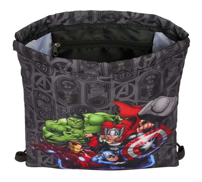 Bolsa Mochila con Cuerdas The Avengers Vendetta Negro 26 x 34 x 1 cm