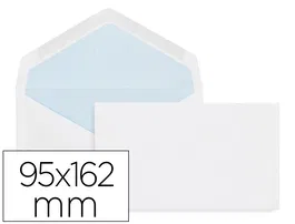 Liderpapel Sobre Blanco 95x162 mm Engomado Paquete 25 Unidades