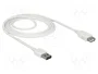 DeLOCK Cable de extensión USB 2.0 Tipo-A a Tipo-A de 2 m, Blanco