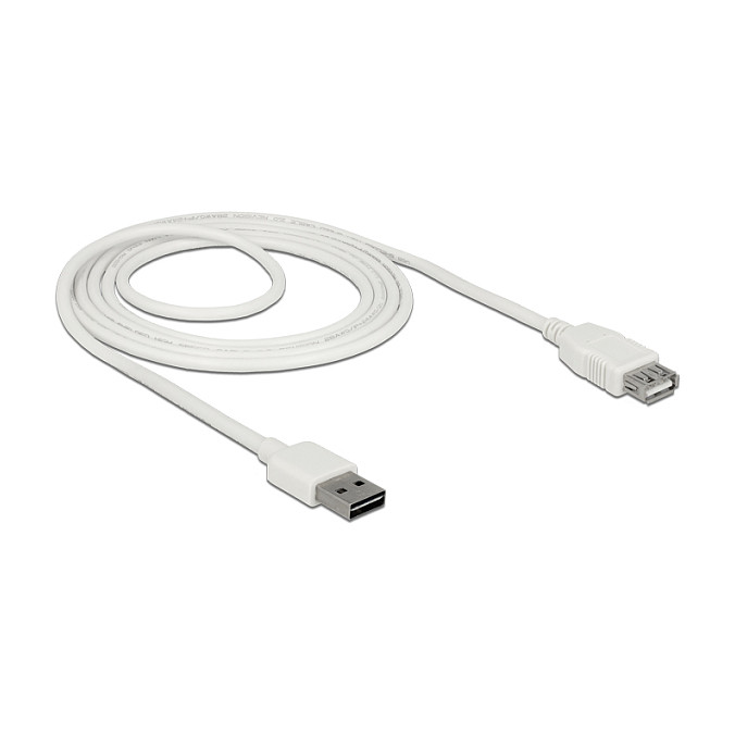 DeLOCK Cable de extensión USB 2.0 Tipo-A a Tipo-A de 2 m, Blanco