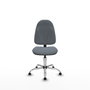 Silla de oficina Algarra con mecanismo Contacto permanente básico tapizada con Tela color Gris. Equipada con Base cromada, Sin brazosy Topes