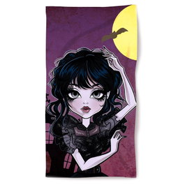 Toalla Niña Gótica Microfibra 70x140cm 100% Poliéster
