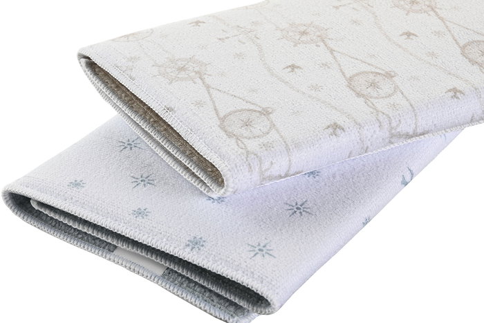 DKD Home Decor Stella maris Tapete Atlantico Azul Blanco 38 x 50 cm Microfibra (12 Unidades)