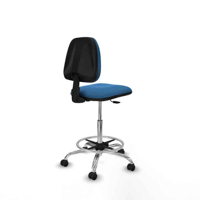 PIQUERAS Y CRESPO Taburete Isso CP azul claro con base cromada