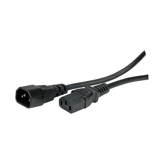 VALUE Cable de conexión IEC 320 C14 - C13 negro 1m