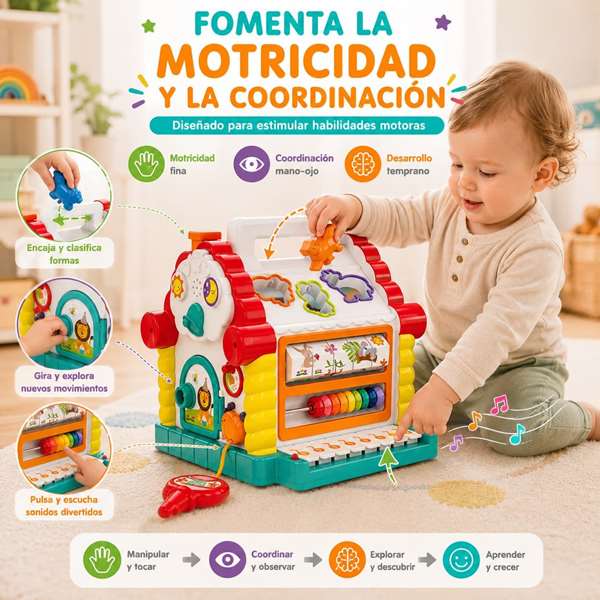 Hola Casa de bloques y actividades infantiles con luces y sonidos