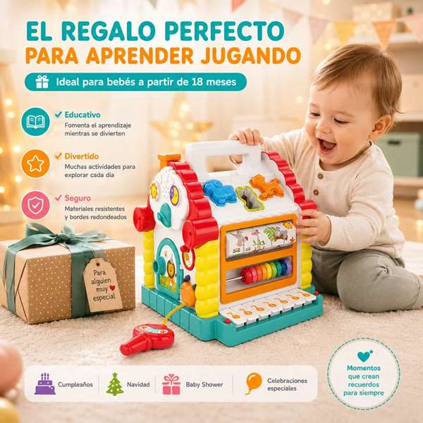 Hola Casa de bloques y actividades infantiles con luces y sonidos