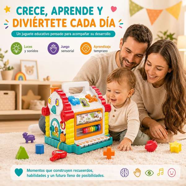 Hola Casa de bloques y actividades infantiles con luces y sonidos