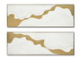 DKD Home Decor Cuadro Lienzo Abstracto 2 Surtido Blanco y Dorado