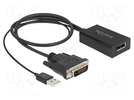 DeLOCK Adaptador DVI macho a DisplayPort 1.2 hembra 4K HDR Negro 50 cm