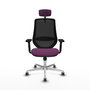 PIQUERAS Y CRESPO Silla de oficina Mardos con mecanismo Sincro, Morado y Negro