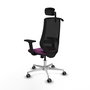PIQUERAS Y CRESPO Silla de oficina Mardos con mecanismo Sincro, Morado y Negro