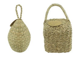 DKD Home Decor Sujeta puertas de fibra 15x15x24 Asa natural surtido de 2