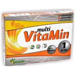 PINISAN Multivitaminas 30 Cápsulas para Deportistas, Veganos, Vegetarianos, Cansancio y Fatiga