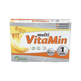 PINISAN Multivitaminas 30 Cápsulas para Deportistas, Veganos, Vegetarianos, Cansancio y Fatiga