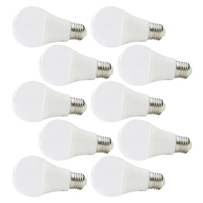 Pack 10 Lámparas LED Esférica Aluminio/PC E27 9W 810Lm 40.000H