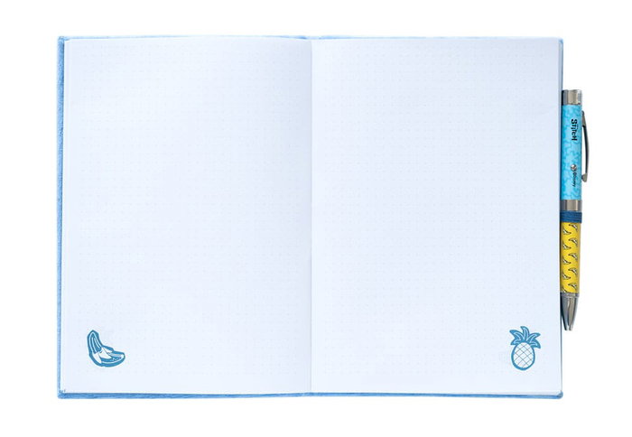 Stitch Cuaderno Peluche A5 Premium con bolígrafo Tropical