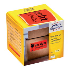 AVERY Zweckform Avery 7211 Etiquetas de Advertencia Rojas 100,0 x 50,0 mm