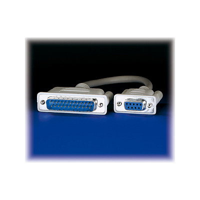 ROLINE Cable Módem DB9-DB25 Macho/Hembra Gris 6m