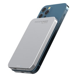 RealPower Powerbank PB-5000 MAG, 5000 mAh, Carga Inalámbrica 15W, Compatible MagSafe, Plata