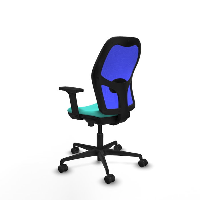 PIQUERAS Y CRESPO Silla de oficina Jorquera con mecanismo Sincro/Traslack, Azul y Turquesa