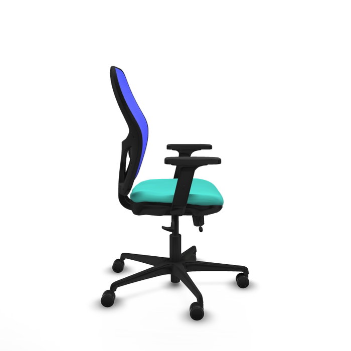 PIQUERAS Y CRESPO Silla de oficina Jorquera con mecanismo Sincro/Traslack, Azul y Turquesa