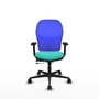 PIQUERAS Y CRESPO Silla de oficina Jorquera con mecanismo Sincro/Traslack, Azul y Turquesa