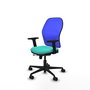 PIQUERAS Y CRESPO Silla de oficina Jorquera con mecanismo Sincro/Traslack, Azul y Turquesa