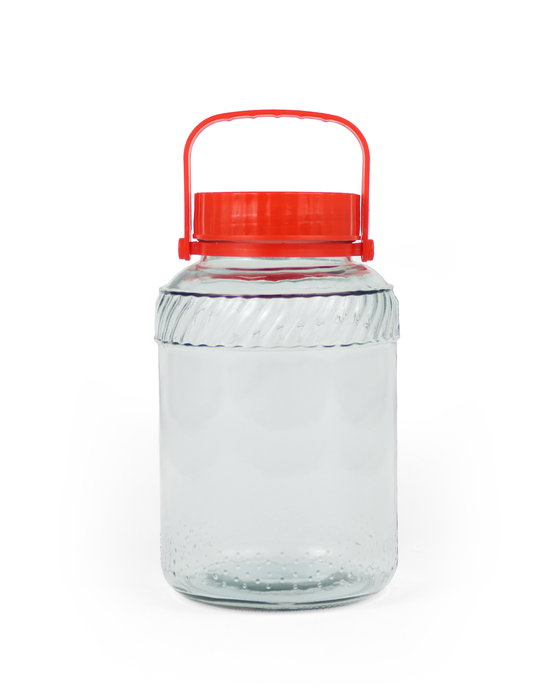 La Mediterranea Tarro de Vidrio con Tapa y Asa 3000 ml (16x16x23.9 cm) (6 Unidades)