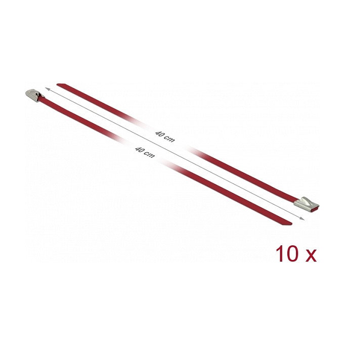 DeLOCK Sujetacables de acero inoxidable 400 x 4,6 mm Rojo (10 piezas) DeLOCK Sujetacables de acero inoxidable 400 x 4,6 mm Rojo (10 piezas)