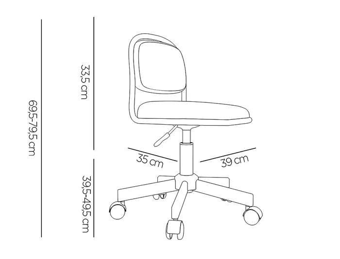 Q-connect Silla Infantil Bari Escritorio Color Azul Altura Max 795mm Ancho 390mm Profundidad 350mm