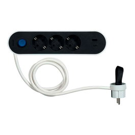 Simon Base múltiple 3 tomas Schuko y 2 USB (A/C)
