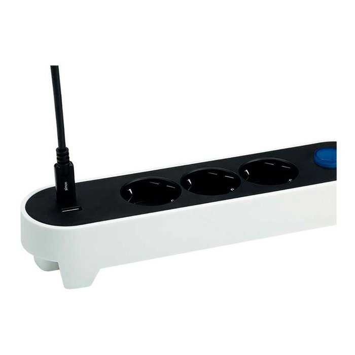Simon Base múltiple 3 tomas Schuko y 2 USB (A/C)